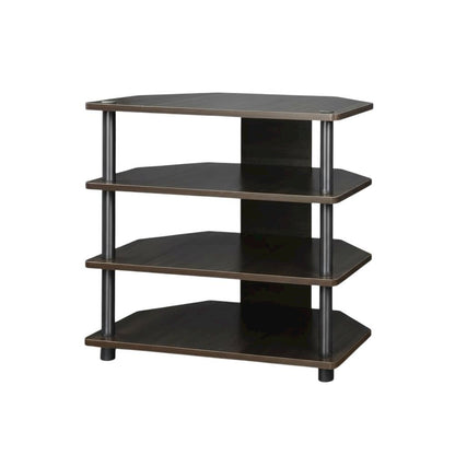 Espresso 4-Tier TV Stand, Easy Assembly, Composite Wood Construction