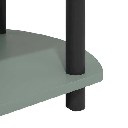 Sage Green TV Stand, 55-Inch Flat Screen, Open Shelves, Rounded Corners