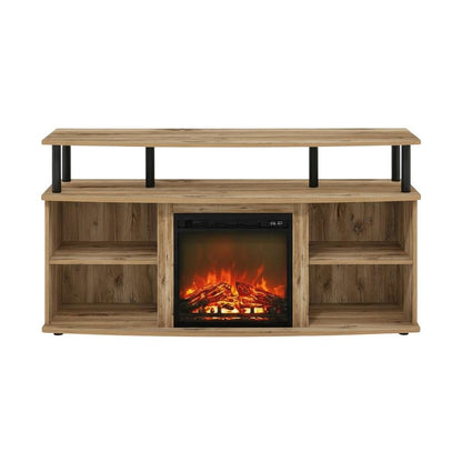 Black shelving entertainment center, TV storage, screens up to 55 inches
