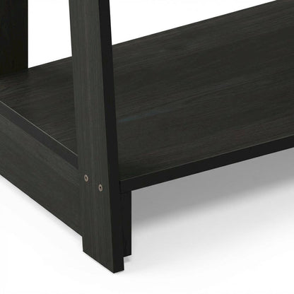Wooden espresso TV stand with modern design for living room storage