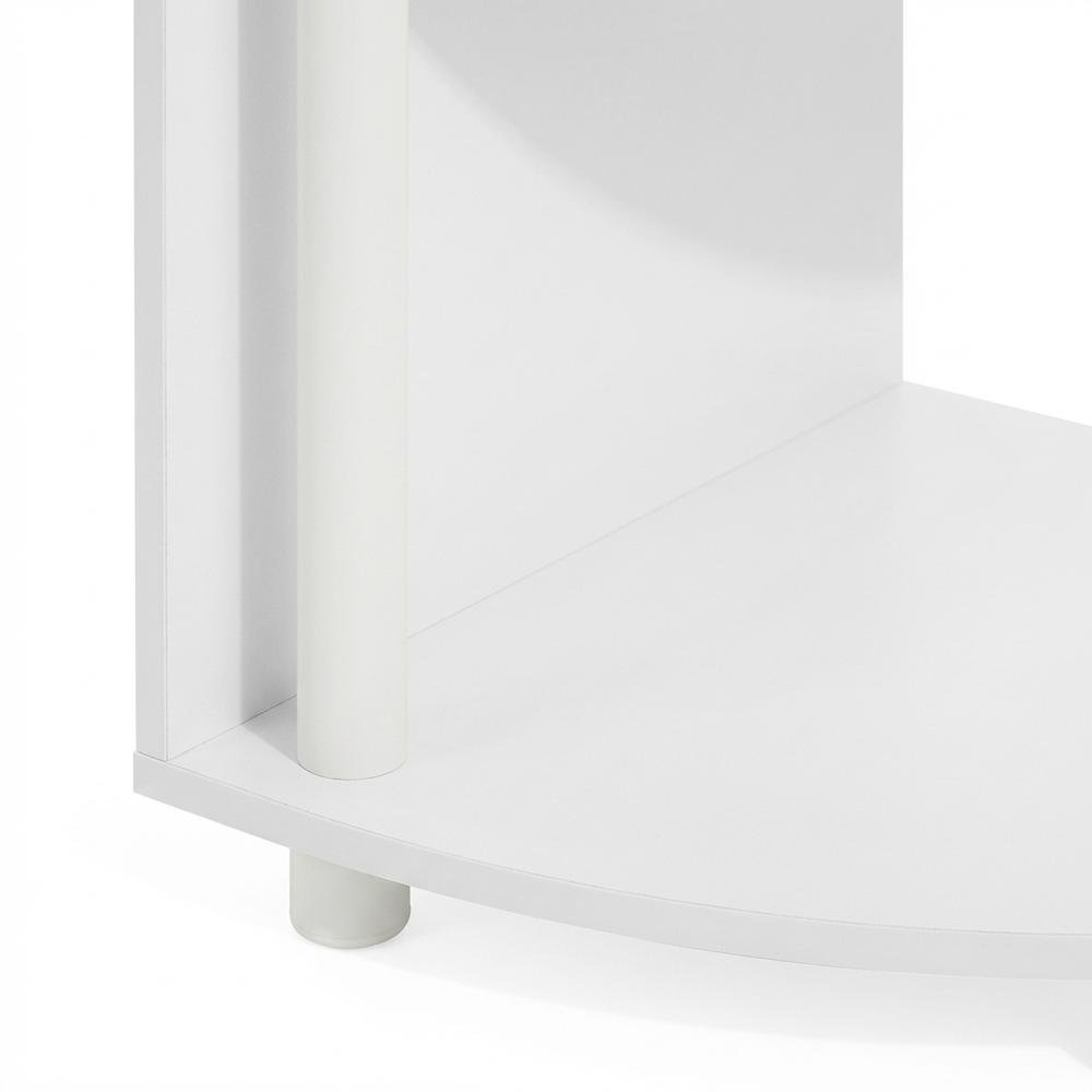 White 4-Tier Zigzag Corner Shelf with Sturdy Wood Construction