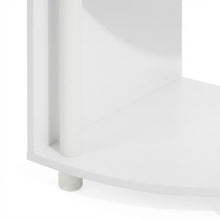 White 4-Tier Zigzag Corner Shelf with Sturdy Wood Construction
