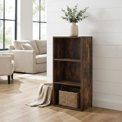 Wooden bookcase with spacious shelf storage for living room or study