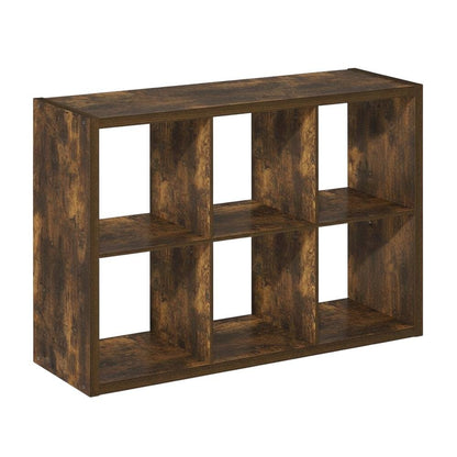 Wooden bookcase with spacious shelves for organized storage