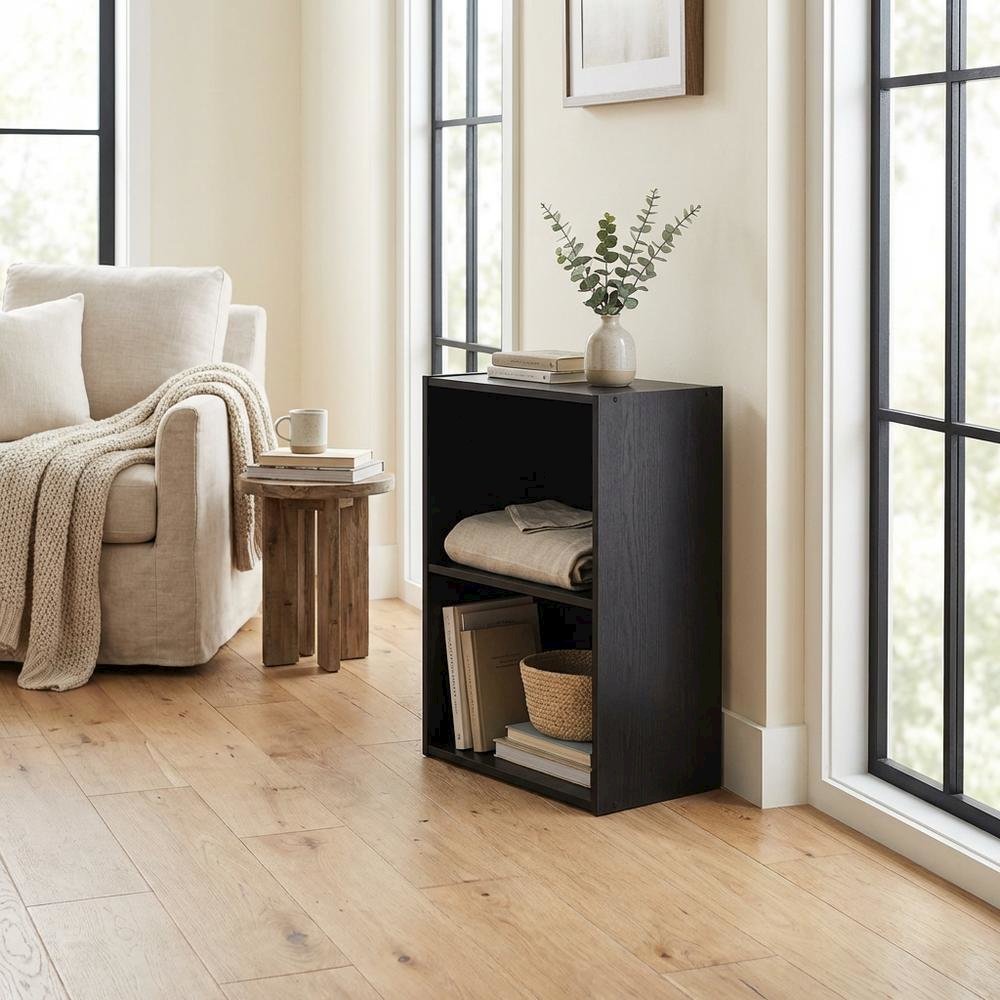 Wood Bookcase with Open Shelving and Classic Design for Home Office Storage