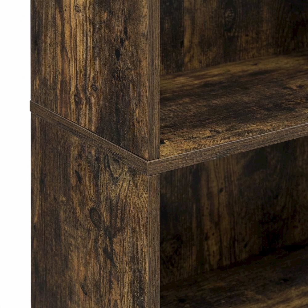 Wooden bookcase with open shelving for home or office use