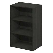 Espresso 3-Tier Open Shelf Bookcase with Storage Organizer