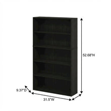 Espresso 5-Tier Open Shelf Bookcase with Sturdy Wood Construction