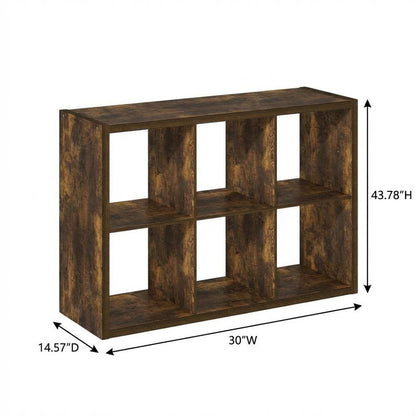Wooden bookcase with spacious shelves for organized storage