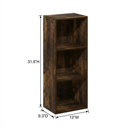 Wooden bookcase with open shelf design for versatile storage