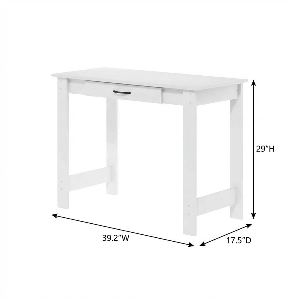 White Writing Desk With Drawer For Home Office And Residential Use