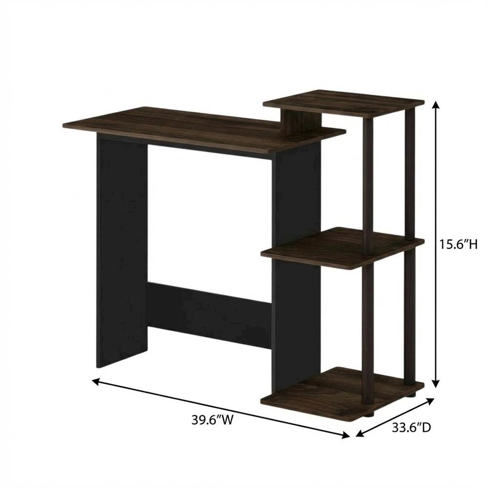 Dark Walnut Laptop Desk with Spacious Surface and Sturdy Design