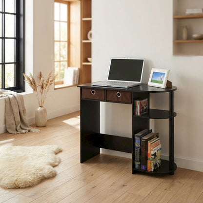 Espresso Computer Desk with Spacious Surface and Sturdy Frame for Workspace