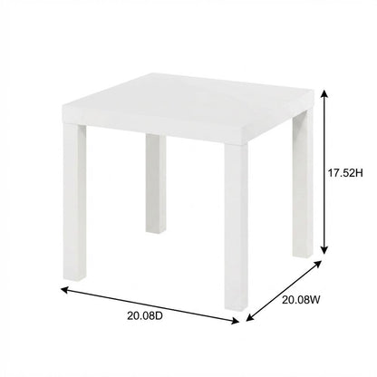 White, Side Table, Quality Build, Durable Wood Frame
