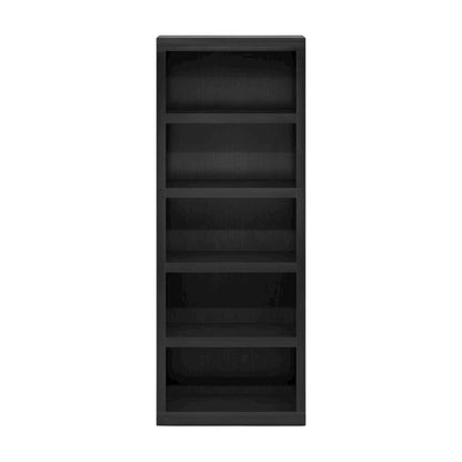 Bookcase in black wood with spacious open shelves for versatile storage