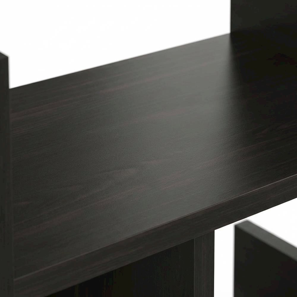 Wooden Desktop Bookshelf Storage Organizer in Espresso with Compact Design