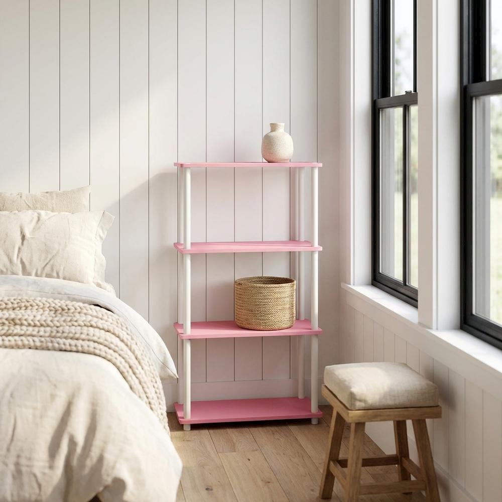 Wooden bookcase with open shelving for versatile storage