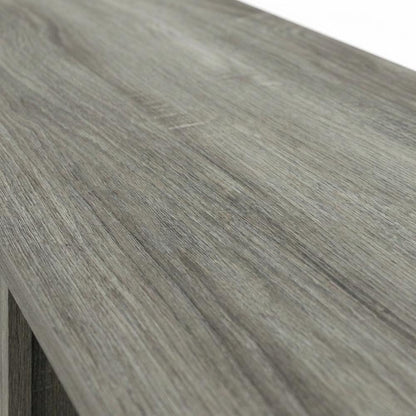 Wood TV Stand with Fireplace and French Oak Grey Finish, Modern Design