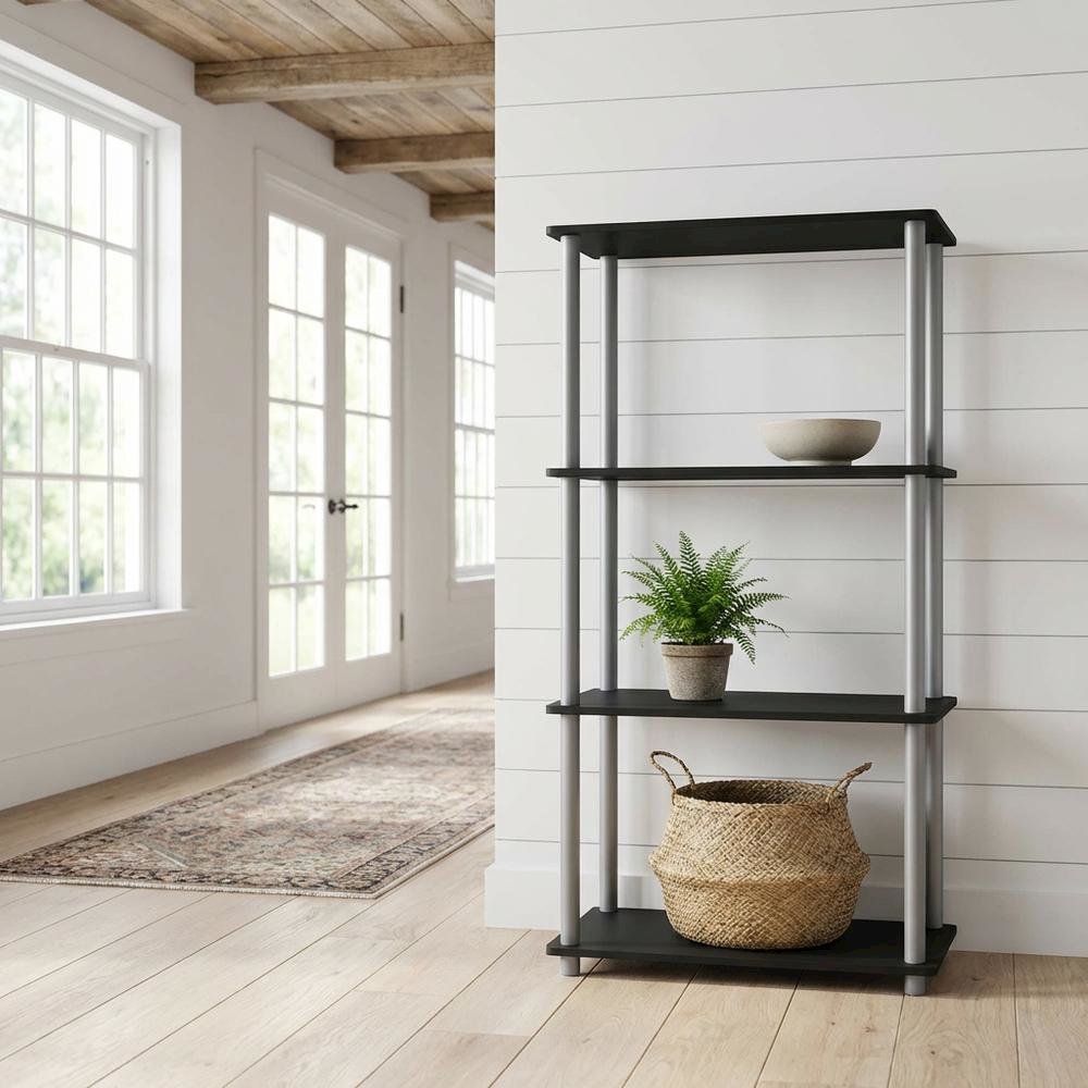 Wooden bookcase with open shelf design for versatile storage