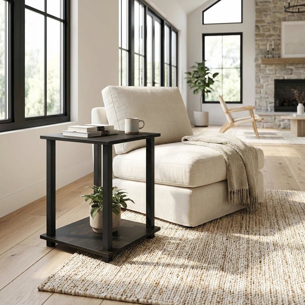 Wood bookcase with sleek design, sturdy construction, perfect for living room, 2-pc