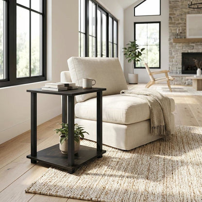 Wood bookcase with sleek design, sturdy construction, perfect for living room, 2-pc