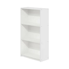 White Wooden Bookcase with Adjustable Shelves and Modern Design