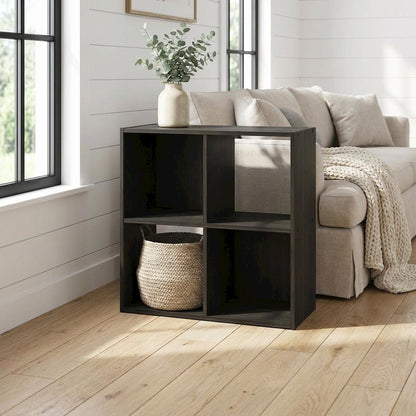 Wooden bookcase in brown with spacious shelving for home organization