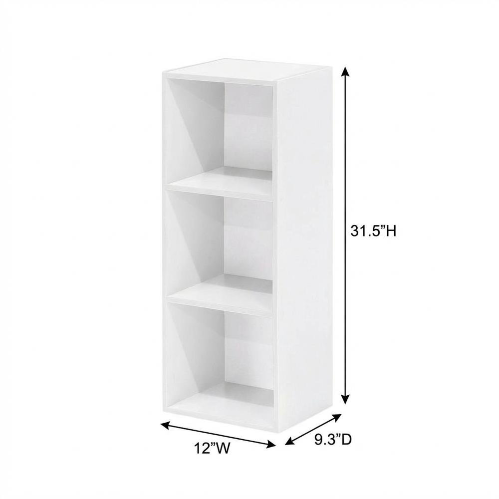White 3-Tier Open Shelf Bookcase with Modern Design and Sturdy Construction