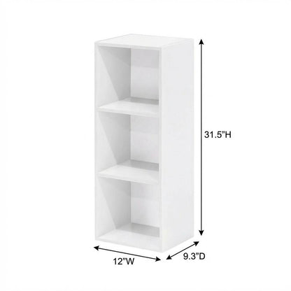 White 3-Tier Open Shelf Bookcase with Modern Design and Sturdy Construction