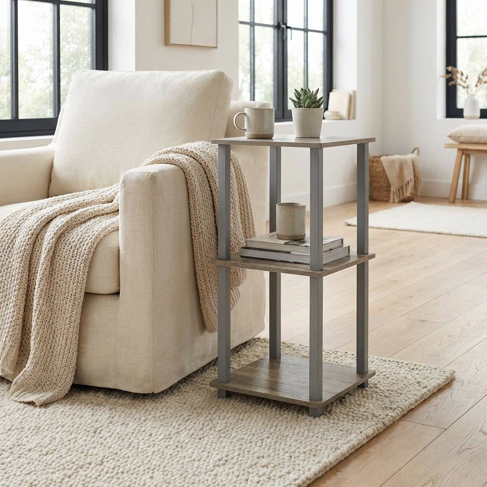 Wooden Bookcase with Open Shelves for Living Room Storage