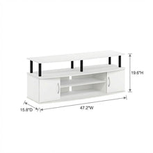 White/Black Large TV Stand with Spacious Storage for Entertainment Centers