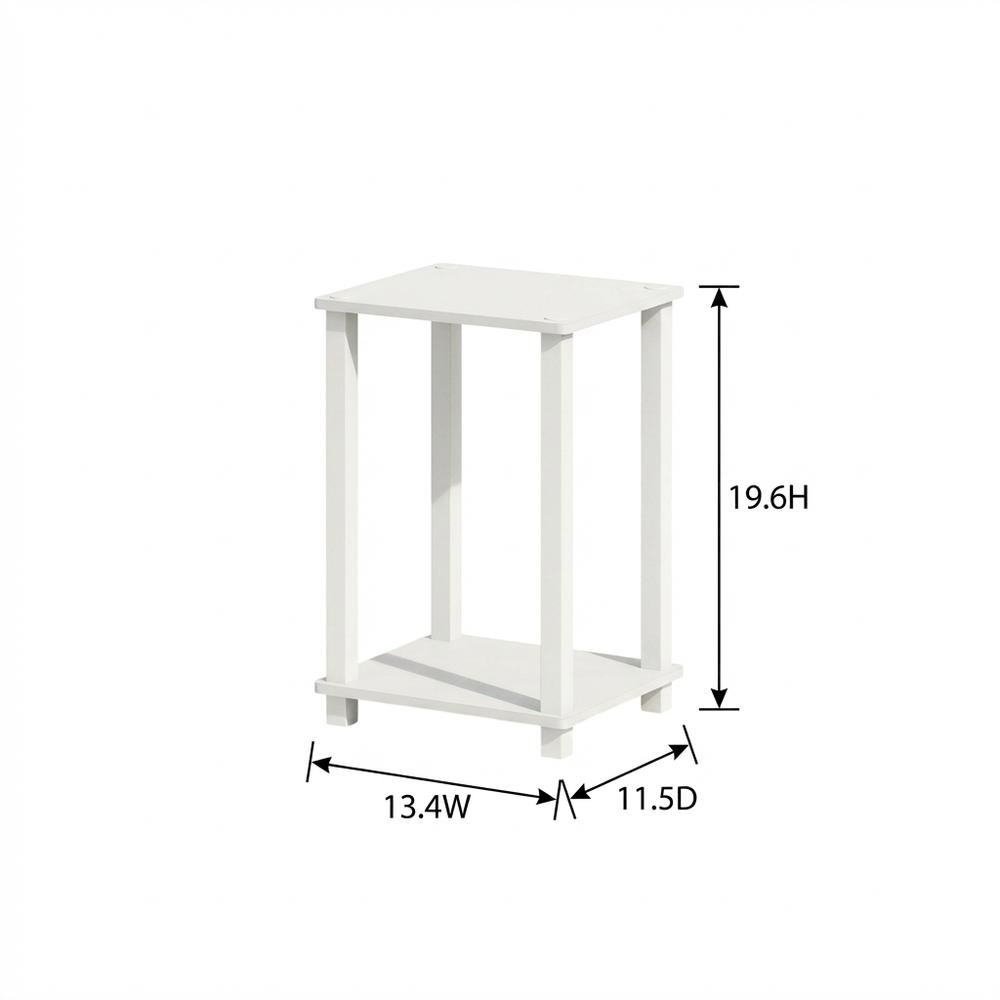 White wood nightstand with compact design and versatile surface
