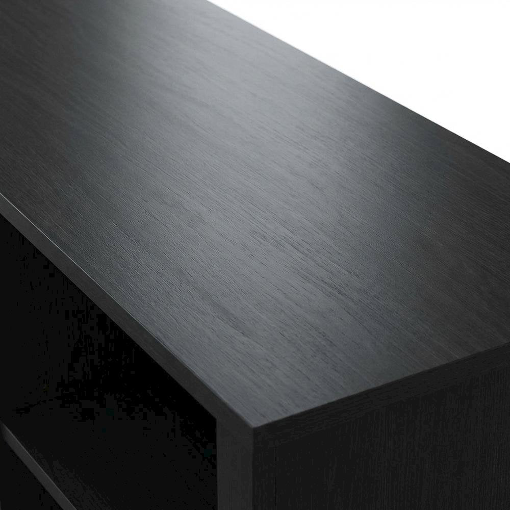 Wood TV Stand with Fireplace, Americano Finish, 70-Inch Wide