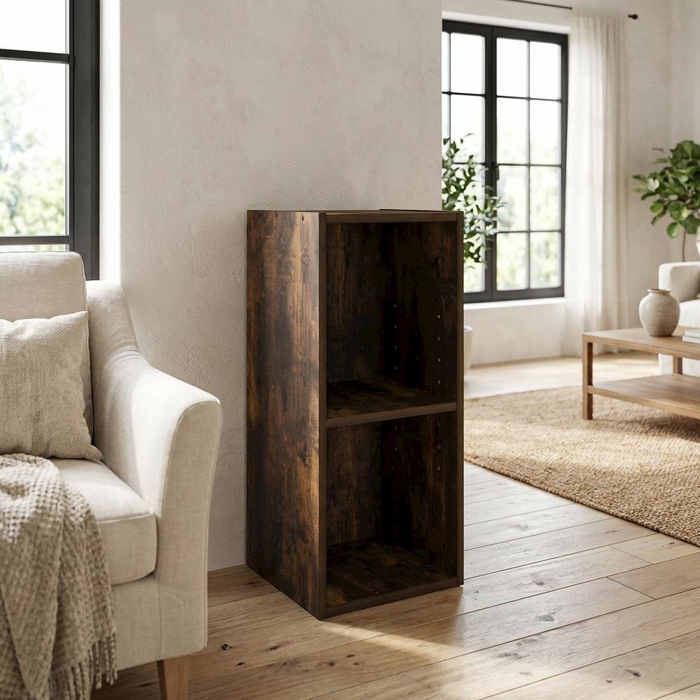 Wooden Bookcase in Finish with Open Shelving for Storage