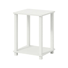 White Nightstand Set with Wooden Finish and Modern Design
