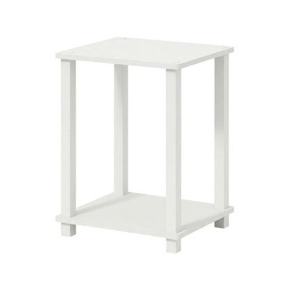 White Nightstand Set with Wooden Finish and Modern Design