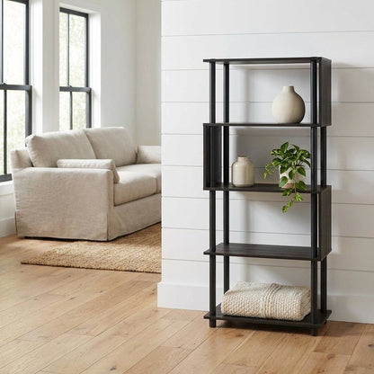 Wooden bookcase with simple design and sturdy construction