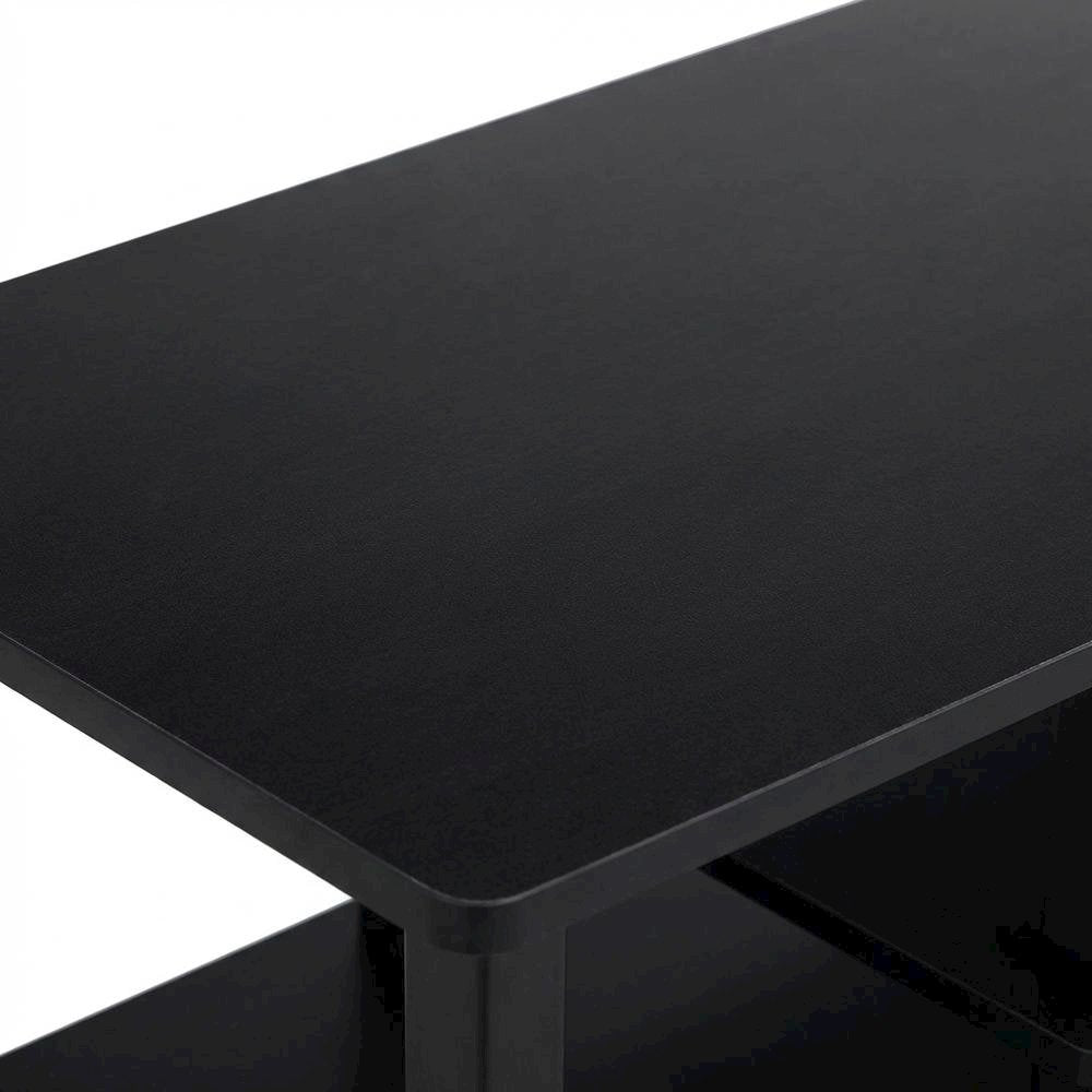 Large TV stand, up to 50-inch TV, storage bin, black composite wood