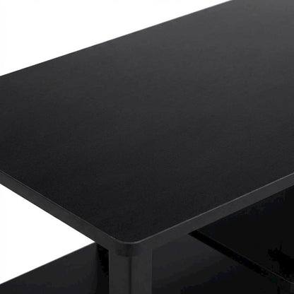 Large TV stand, up to 50-inch TV, storage bin, black composite wood
