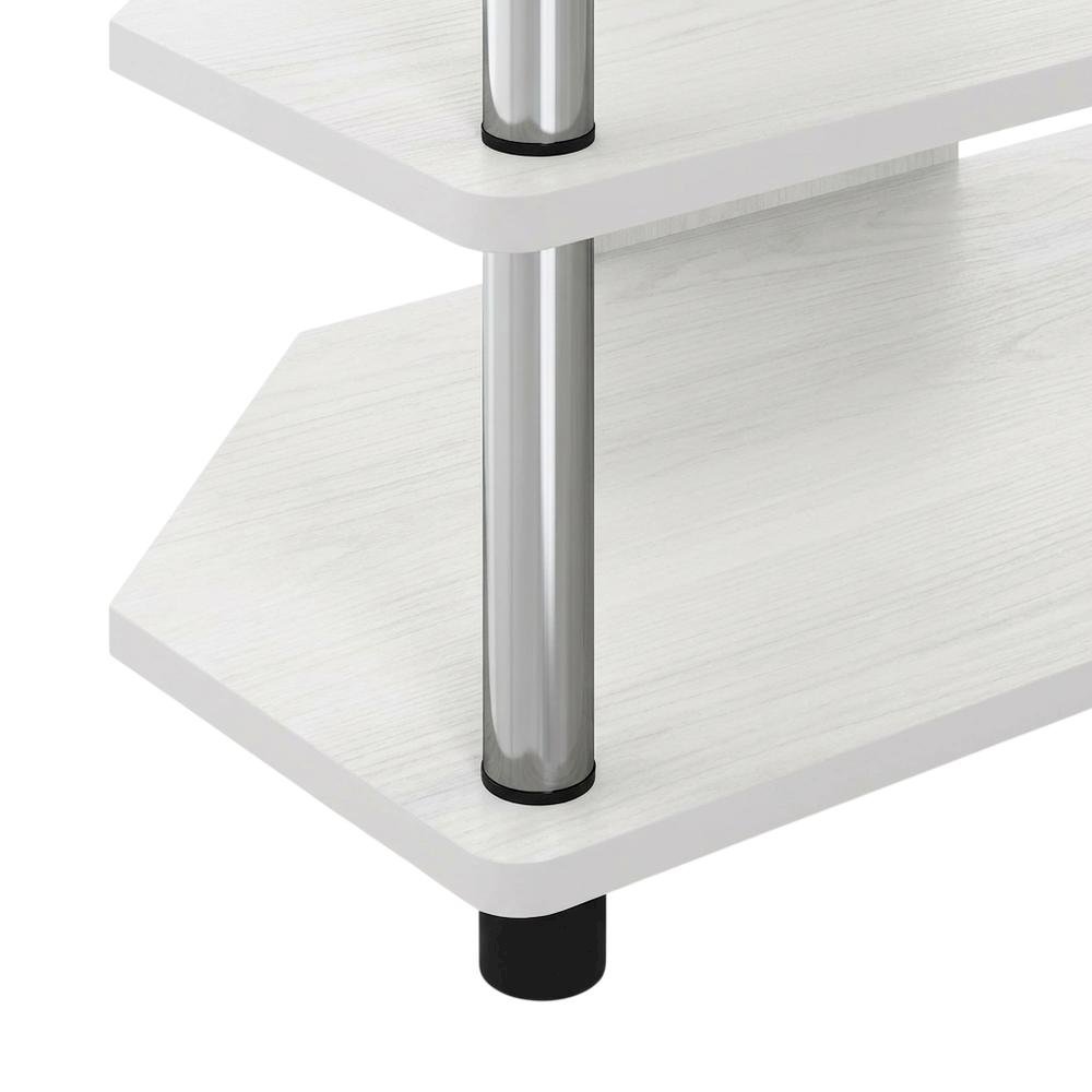 White 4-Tier Corner TV Stand for TVs up to 55 inches with easy assembly
