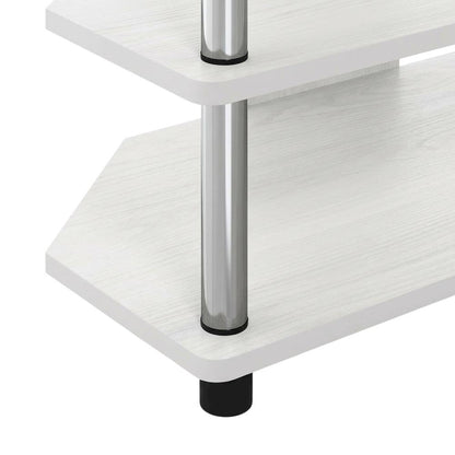 White 4-Tier Corner TV Stand for TVs up to 55 inches with easy assembly