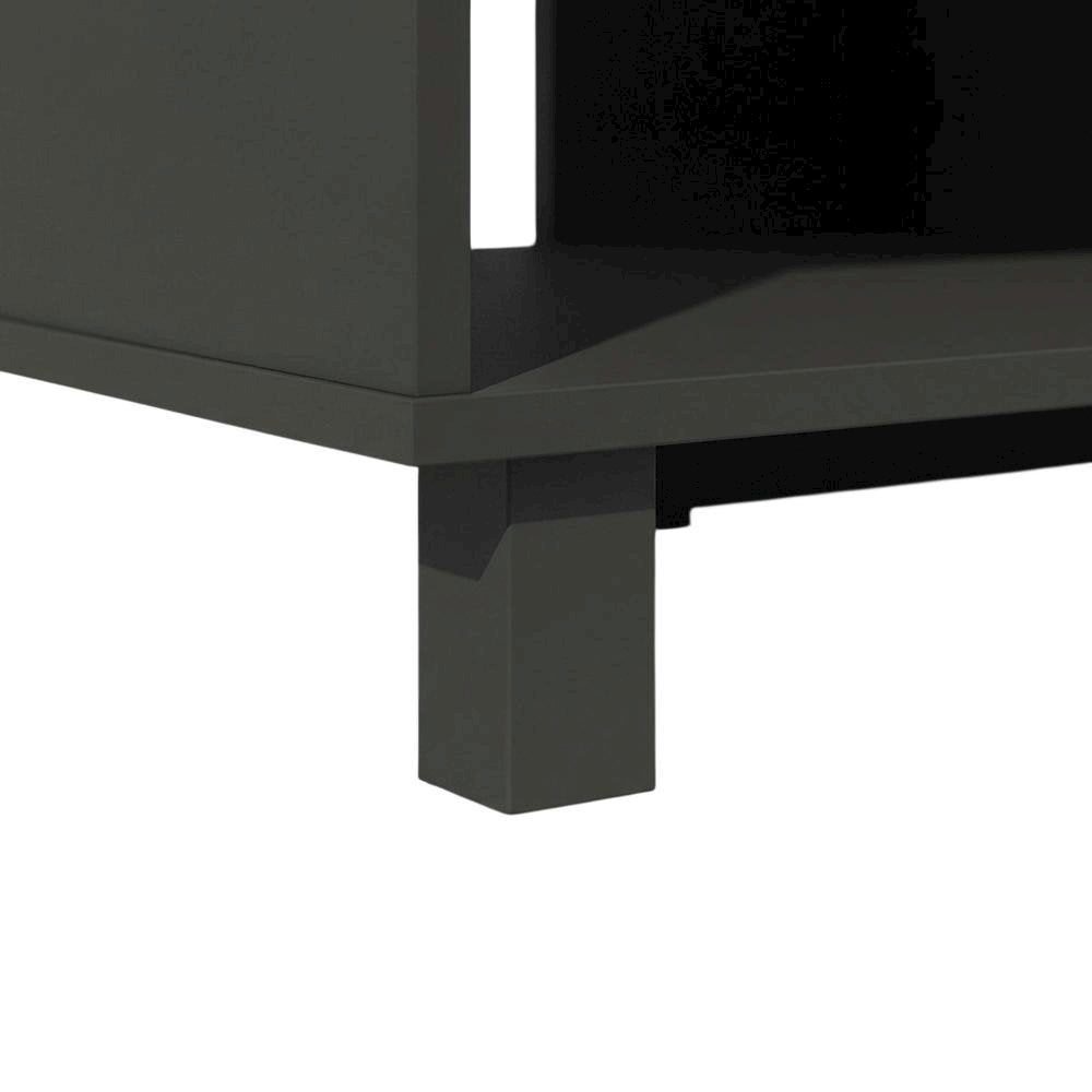 Brown electric fireplace corner TV stand with storage and media center features