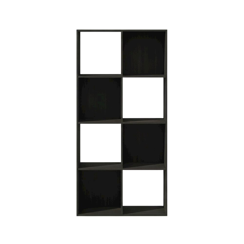 Wooden bookcase with open shelves for home or office storage