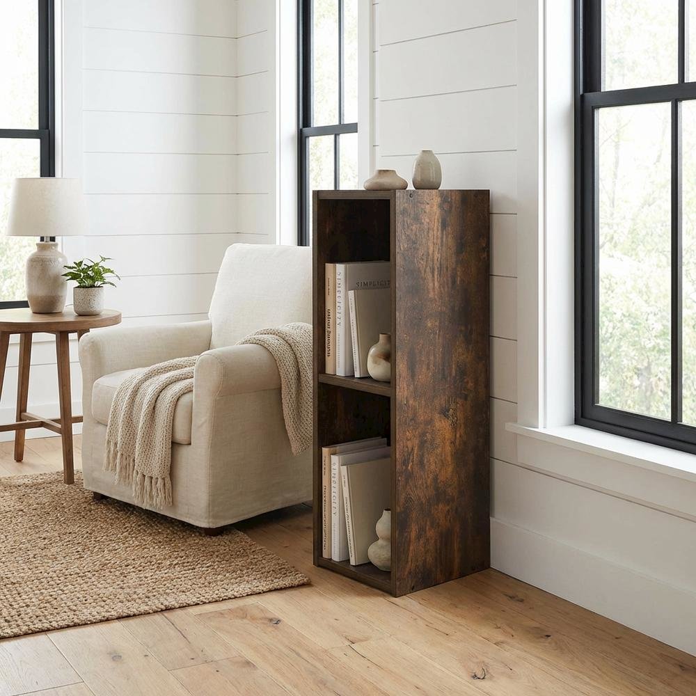 Bookshelf with Engineered Wood Finish for Living Room Storage