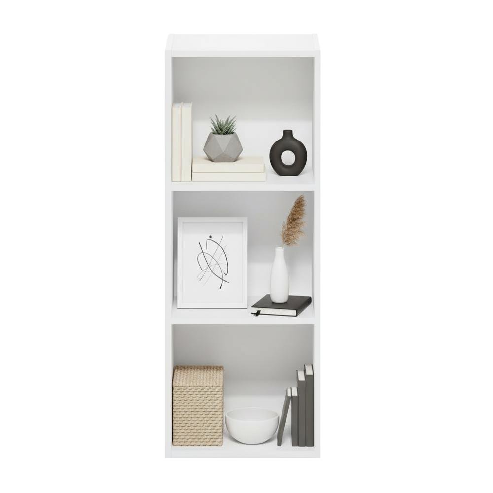 White 3-Tier No Tool Assembly Bookcase with Open Shelves for Easy Storage
