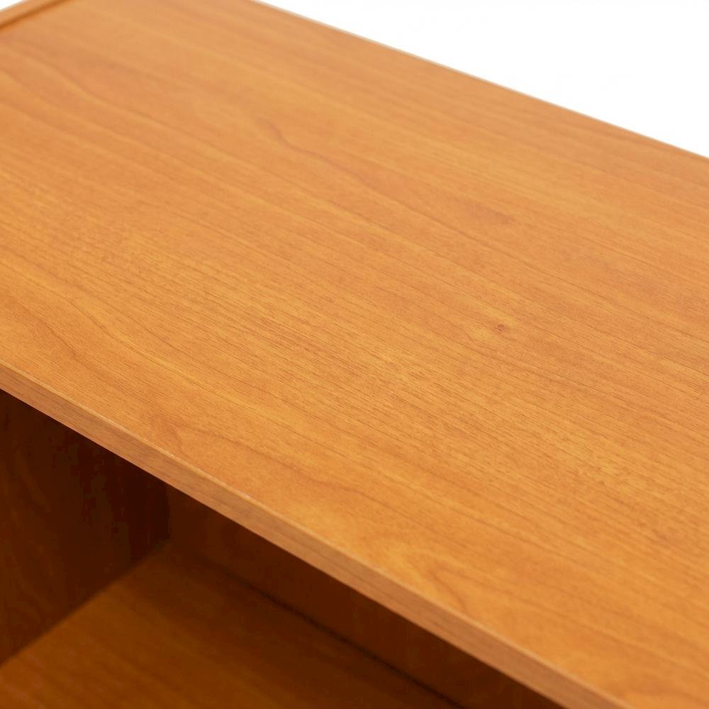Wooden 3-Tier Bookcase with Light Cherry Finish for Versatile Storage