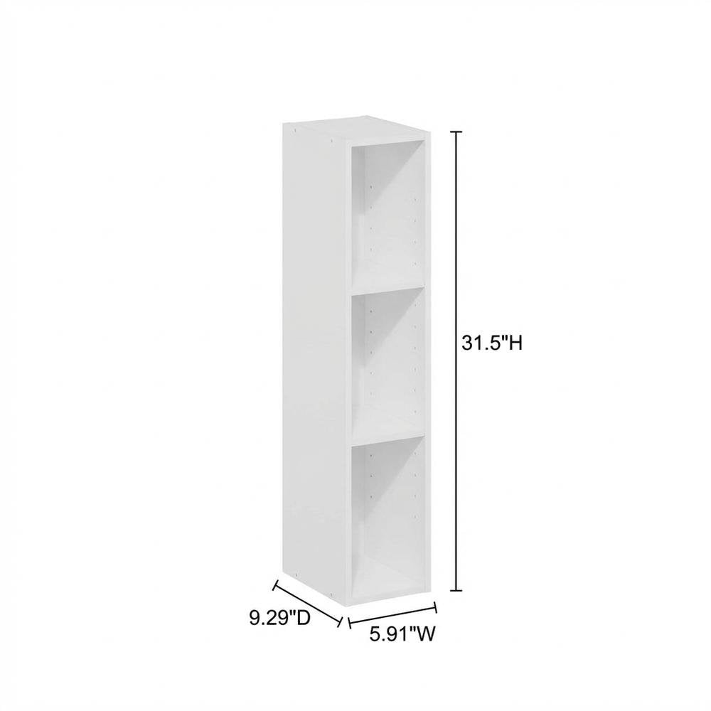 Wooden white bookcase with simple design and durable build