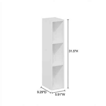 Wooden white bookcase with simple design and durable build