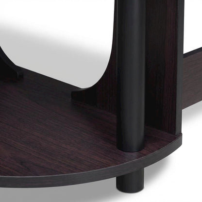 Compact Dark Walnut Computer Desk with Shelves for Efficient Workspace