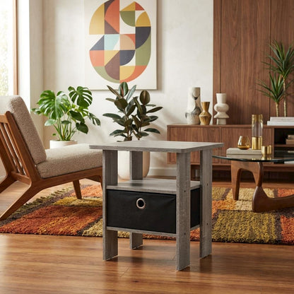 Wooden End Table Night Stand, Set of Two with Modern Design